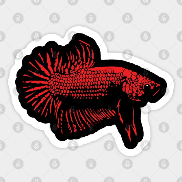 Betta - RED Sticker by Culture Clash Creative